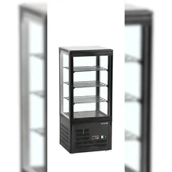 TEFCOLD Kühlvitrine Tischmodell UPD80-BLACK 80l Schwarz, ABS