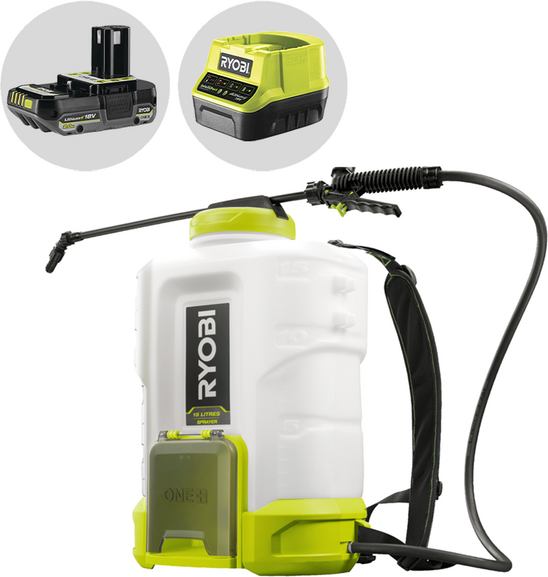 Ryobi RY18BPSB-0 - Akku-Drucksprüher mit Rückengurt - Tank 15L - 18V - 2 Ah