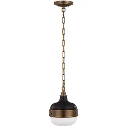 Pendellampe Deckenlampe Hängeleuchte Stahl D 20,3 cm Antikmessing Mattschwarz