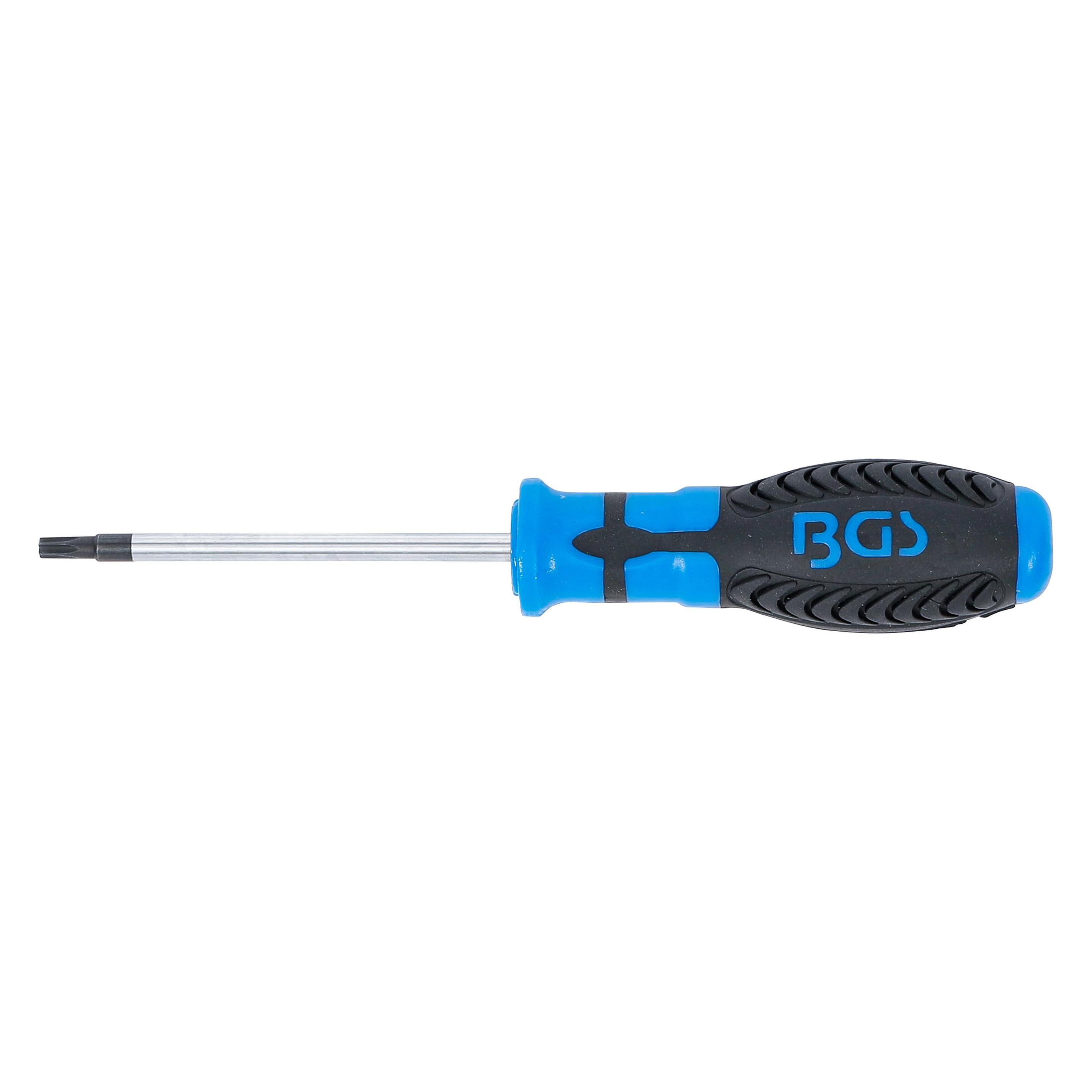BGS Schraubendreher T-Profil (für Torx) mit Bohrung T20 Klingenlänge 80 mm (7849-T20)