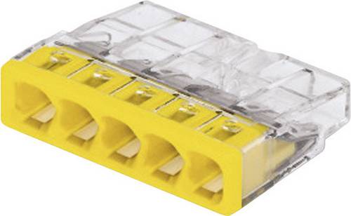WAGO 2273-205-100 2273 Dosenklemme flexibel: - starr: 0.5-2.5mm² Polzahl: 5 100 St. Transparent, Gelb