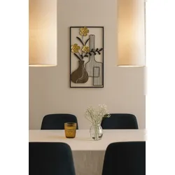 möbel direkt online Wanddekoobjekt Vase mit Strauß schwarz