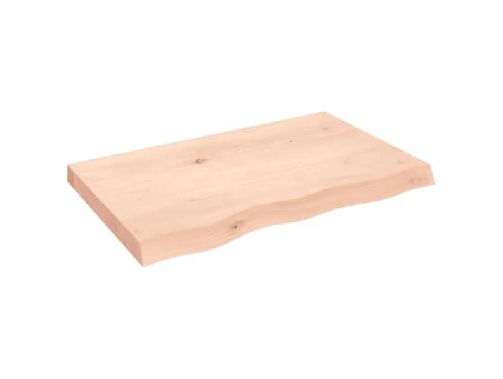 KLGBNCVE Tischplatte 80x50x(2-6) cm Massivholz Eiche Unbehandelt Handgefertigt mit Naturkante, DIY-Tischplatte, vielseitig kombinierbar, für Zuhause und Gewerbe