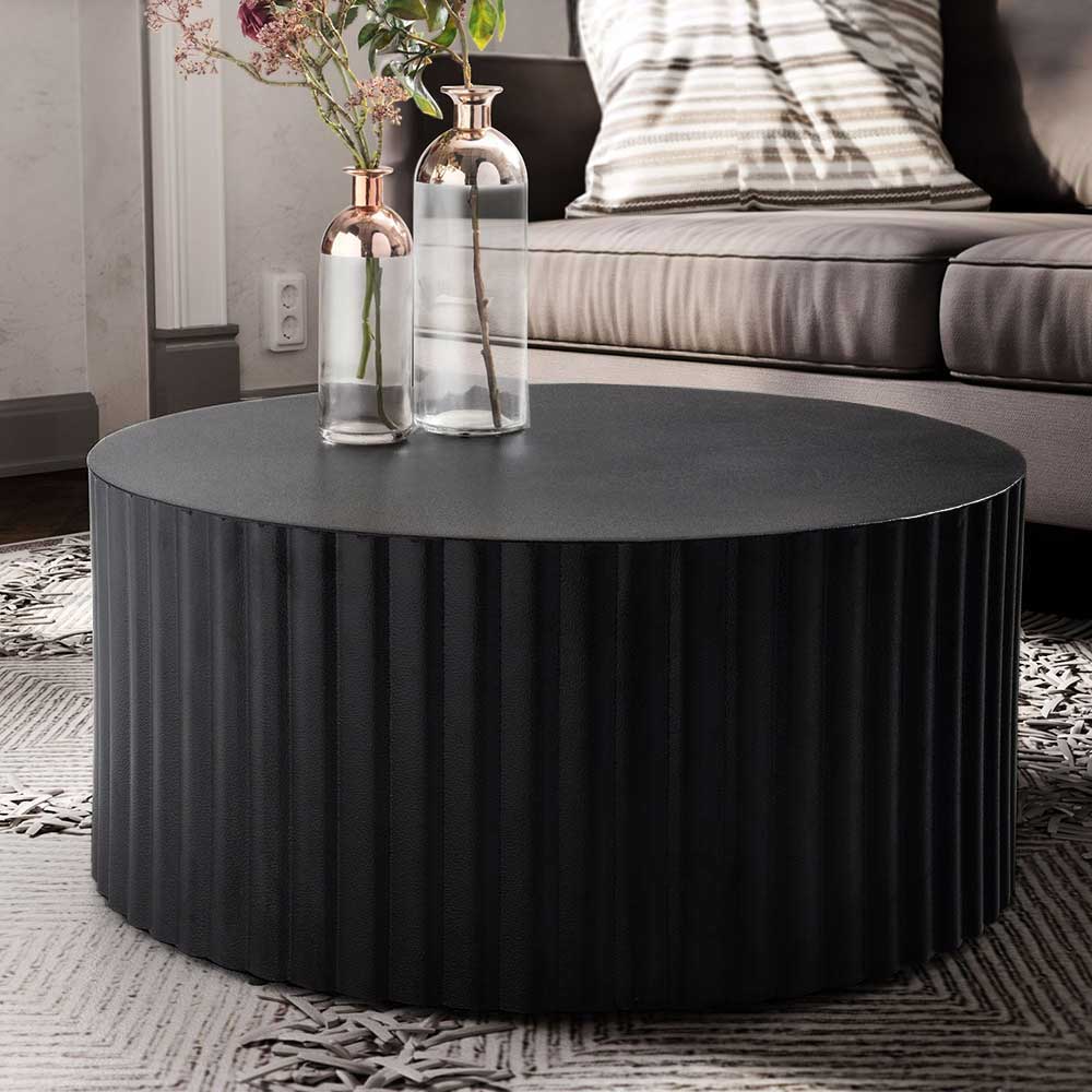 Pharao24.de Couchtisch Designtisch in runder Form - Schwarz