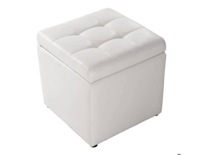 Tabouret Pouf Salon - RELAX4LIFE - Cuir PU - Pieds Antidétapants - Pouf Repose Pieds en Éponge - Charge 300KG - 40X40X40CM