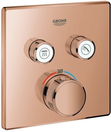 Grohe Smartcontrol Fertigmontageset 29124DA0 UP-Thermostat, 2 Absperrventile, eckig, warm sunset