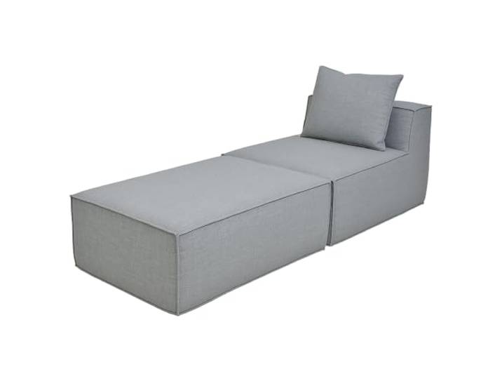 Mendler Chaiselongue/Zubehör Sofa HWC-O54, Stoff 63x75x194cm - hellgrau Sessel, Ottomane, Recamiere, Textil, (300g/m²)