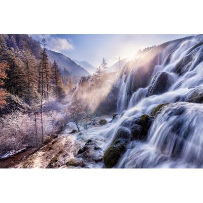 Fototapete PAPERMOON "Photo-Art KE LIU, BERGLANDSCHAFT", bunt, B:4m L:2,6m, Vlies, Tapeten