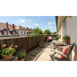 Bambusmatte 250 x 150 cm - Dunkel – Sichtschutzmatte aus Bambus – quadratische Sichtschutzmatte – ideale Matte für Garten & Balkon