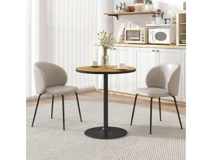Table de repas ronde chêne de diamètre 70 cm x H 76 cm 2 à 4 places base stable montage nécessaire