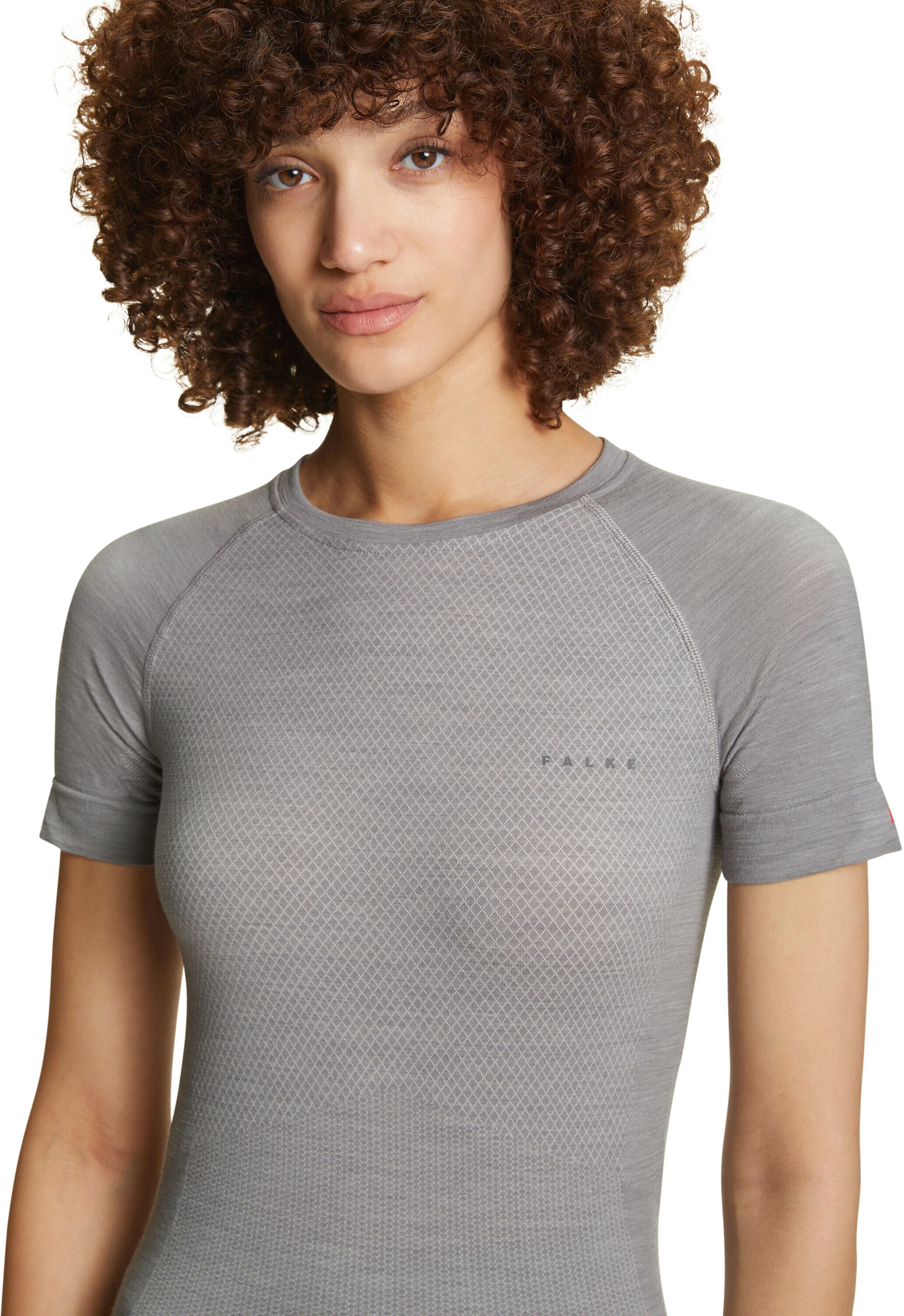 T-Shirt FALKE "FALKE T-Shirt", Herren, Gr. XS, grau (grau, heather (3757)), Shirts T-Shirt