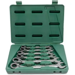 SATA, Schraubenschlüssel, 6 Tlg. Ratschen-Ringmaulschlüssel Set mit Richtungswechsel (10 mm, 12 mm, 13 mm, 14 mm, 17 mm, 19 mm)