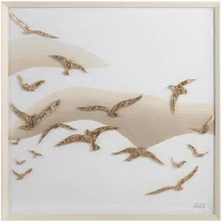 die Faktorei »Golden Birds« Wandbild 104x104 cm