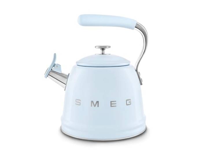Smeg, WKF01PB Wasserkessel, aus Edelstahl, 2,3 l Fassungsvermögen, Abnehmbarer Deckel und Verschlussklappe, auch für Induktion, Pastellblau