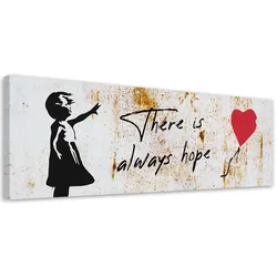 LEINWANDBILD Banksy Girl mit Luftballon 150x50cm