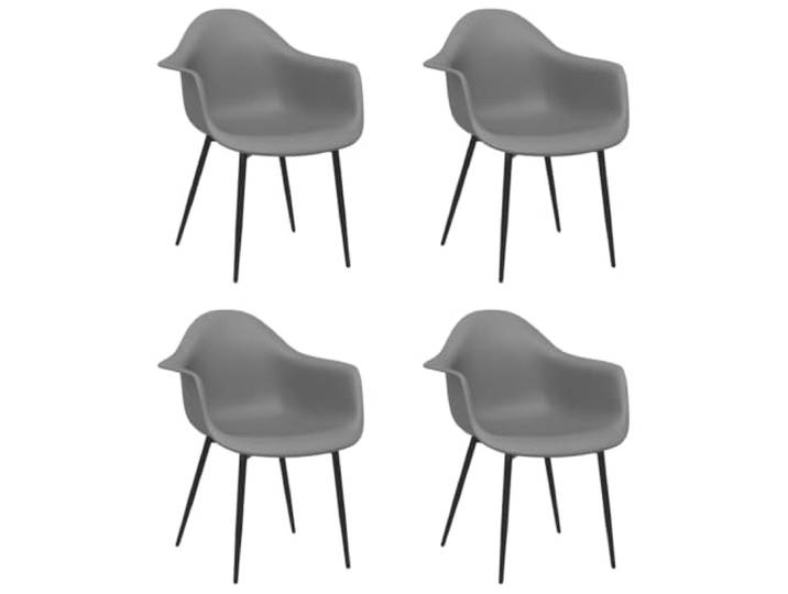 KUTYWEXFM Esszimmerstühle 4er Set Grau Ergonomische Küchenstühle Metall Ergonomisches 4er Set Schalenstühle mit stabilen Metallbeinen für Esszimmer, Küche und modernen Wohnbereich.