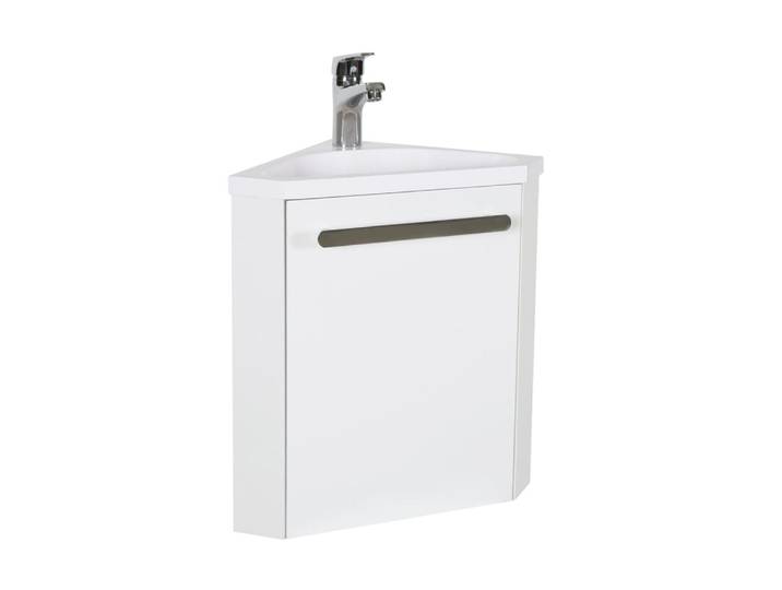 Meuble lave-mains d'angle suspendu