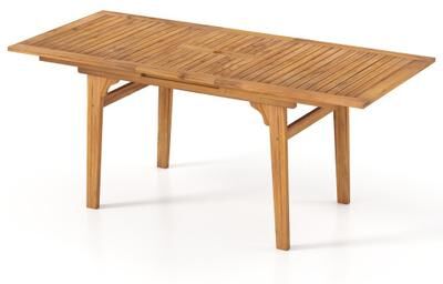 Costway 55 Inch Patio Dining Table Expandable for 6-8 People with Umbrella Hole