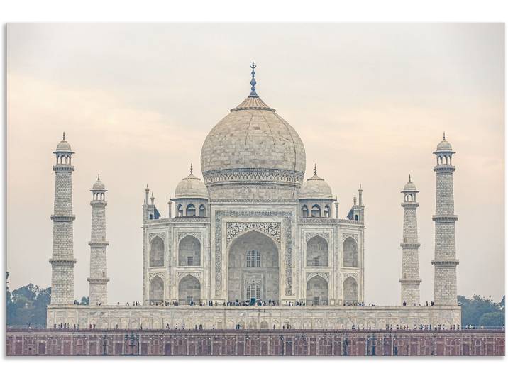 Alu-Dibond-Druck ARTLAND Taj Mahal , grau (farbe bild(er): grau), B:120cm H:80cm, Bilder, Alu-Dibond-Druck, für Innen- und Aussenbereich geeignet, Outdoorbild