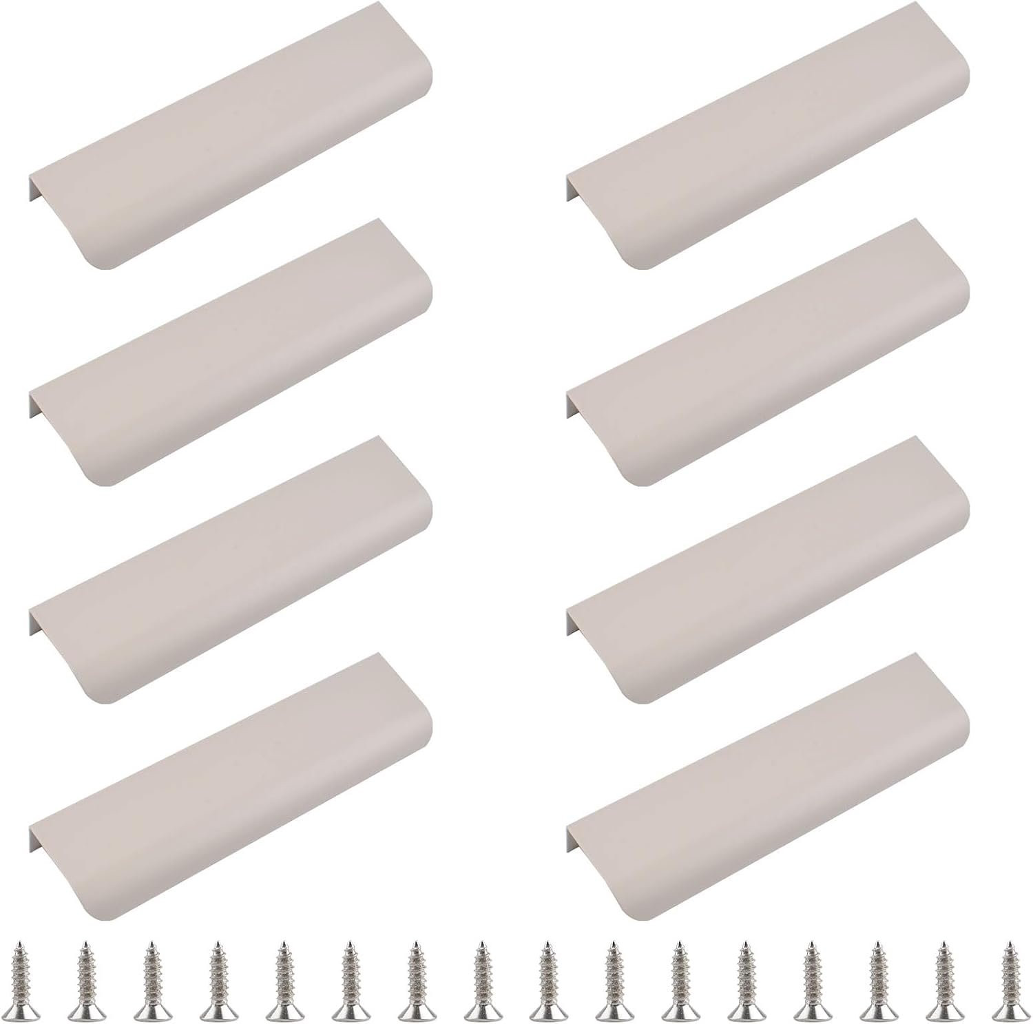 8x Aluminium Grijze Onzichtbare Kastgrepen 80mm