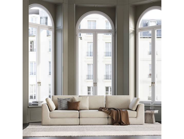 DABRERA Modulsofa Creme 3er