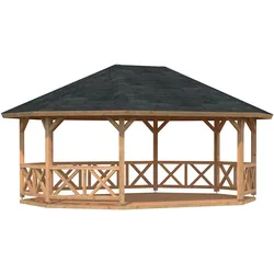 Palmako Pavillon Betty 25,0 m2 Hellbraun tauchimprägniert