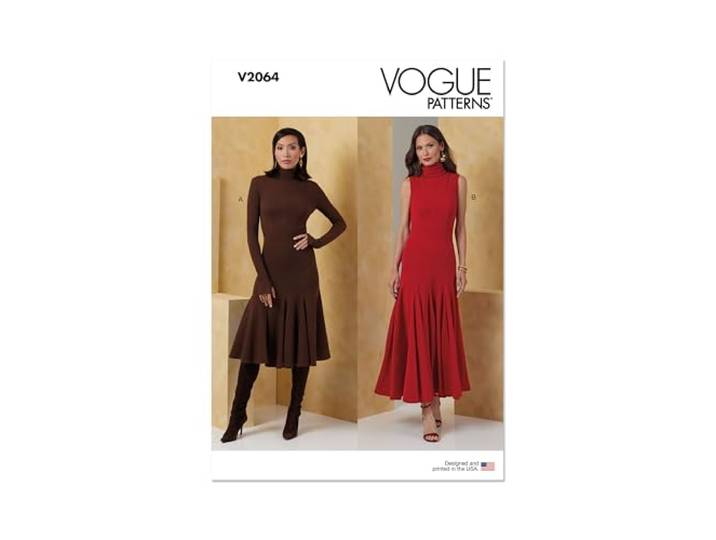 Vogue naaipatroon V2064U5 Misses' gebreide jurken U5 (16-18-20-22-24)