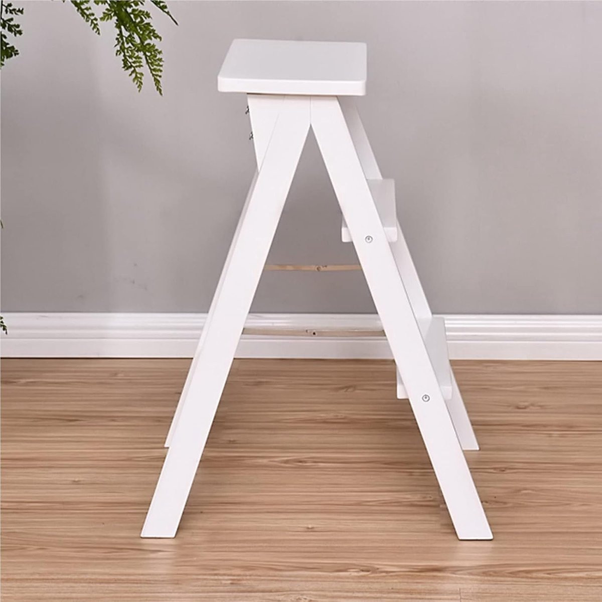 3-traps Vouwladder Kruk van Massief Hout voor het Bereiken van Hoge Items