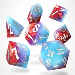 Glass Staff Spring Bliss Sharp Edge Resin RPG Dice Set