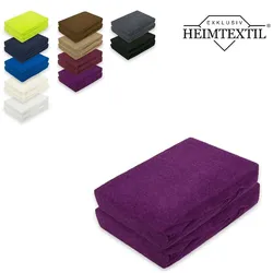 EXKLUSIV HEIMTEXTIL Doppelpack Marke Frottee Spannbettlaken Lila 70 x 140 cm