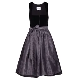 Midi Dirndl Evi Samt Schwarz