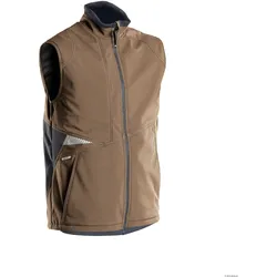 DASSY® Fusion Softshell-Weste - lehmbraun/anthrazitgrau - S