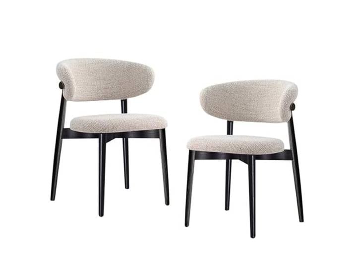 GAORUTO 2er Set Stoffbezogene Holz-Esszimmerstühle für mehrere Räume D