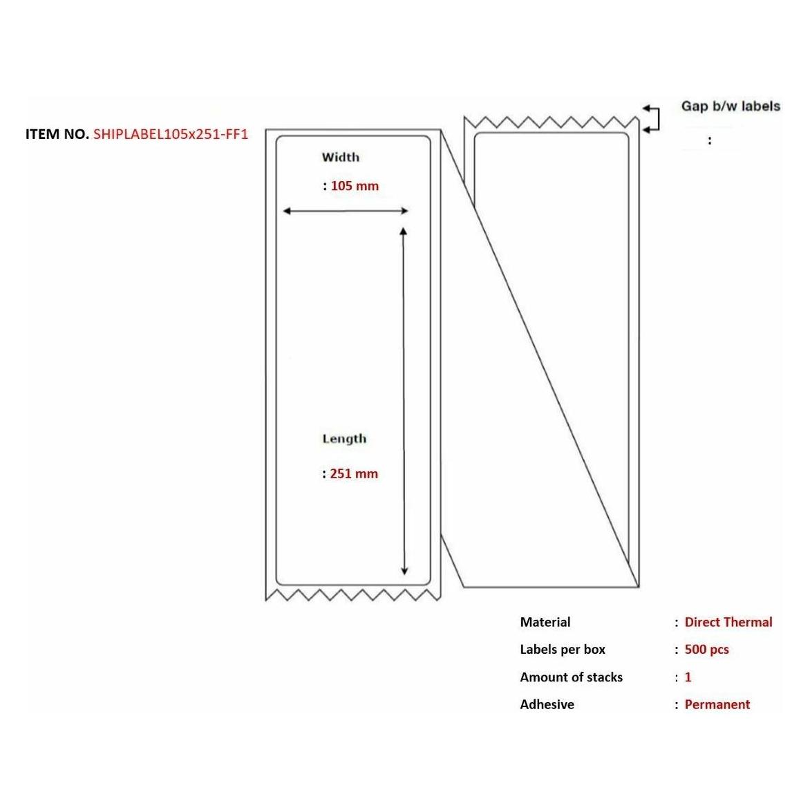 Capture Ship-label 105 x 251mm (SHIPLABEL105X251-FF1)