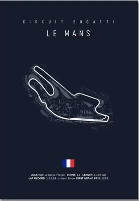 Inspire Picks F1 Circuit Wall Art Set Nurburgring Monza & Silverstone Race Track Canvas Prints 26 30x45cm Unframe