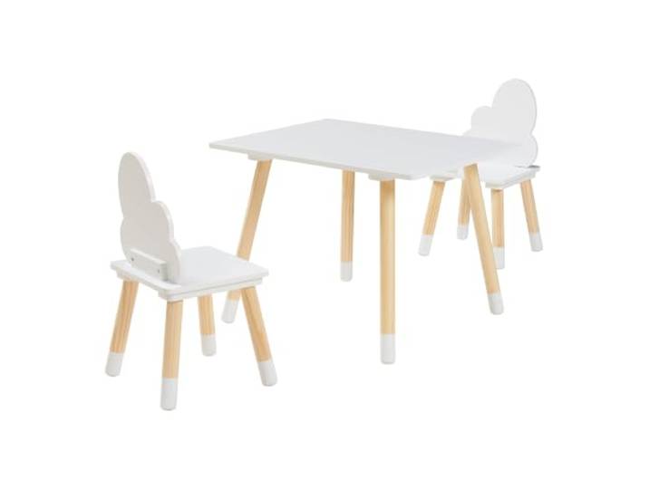 Helloshop26 Set aus Tisch und 2 Stühlen für Kinder, Weiß, 03_0009449