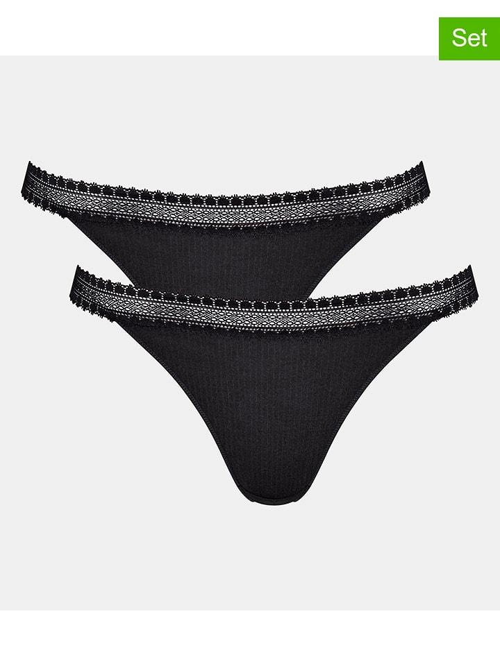 Sloggi 2er-Set: Slips in Schwarz - L