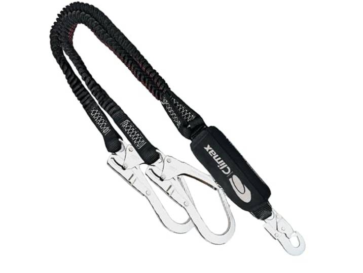 Climax 51 Doppelte Falllinie mit Falldämpfer - mit Gerüsthaken - Y-Verbindungsleitung - Absturzsicherung mit Standardisierung - elastische Fallleine - Stoßdämpfung - 120-200 cm