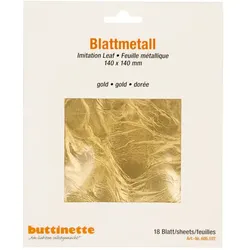 buttinette Blattmetall gold, 14 x 14 cm, 18 Blatt