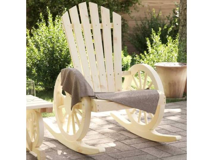 HEFZGDB Adirondack Schaukelstuhl aus massivem Tannenholz für Garten und Terrasse, Outdoor Schaukelstuhl mit ergonomischer Sitzfläche und Wagenrand-Armlehnen, wetterbeständig