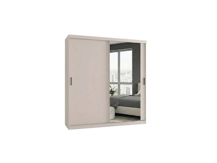Ravio Schwebetürenschrank Mirano Kaschmir 200 cm, Rechteckig, 200x215x60 cm, Schlafzimmer, Kleiderschränke, Schwebetürenschränke
