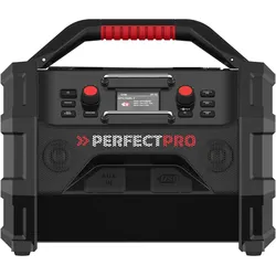 PerfectPro Rocktagon 18V (DAB+, FM, Bluetooth), Radio, Rot, Schwarz