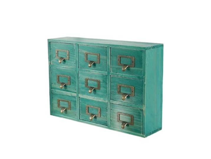 Bafnsiji Holz-Speicher-Fach-Einheiten, Holzkiste mit 9/16 Schubladen, Mini Kommode von Schubladen, Schmuck Box Geschenke für die Lagerung, Holz Vintage Stauraum,B38cm