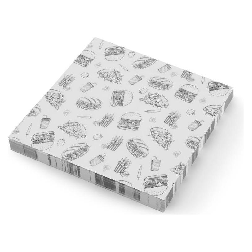 Hendi Einschlagpapier, fettdicht,, Fastfood-Muster, 500 Stk., 305x305mm (500x) (58587325)