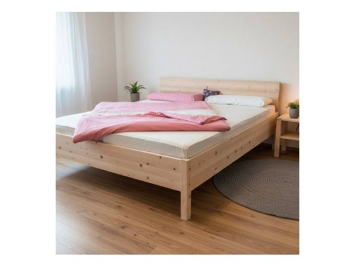 geborgenschlafen Massivholzbett aus Zirbenholz, Holzbett - Zirbenholzbett - metallfrei Designbett, Metallarmes Bett – 100 % Handarbeit in Deutschland