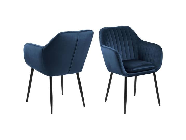 AC Design Furniture Stuhl AC Design Dunkelblau Textil - Stuhl