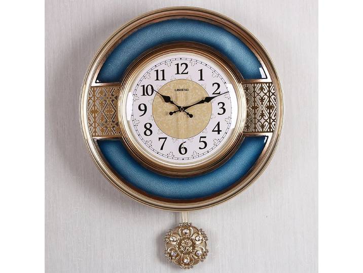 Horloge murale de luxe simple et légère, horloge silencieuse bleue européenne, mode créative, décoration de salon à la maison