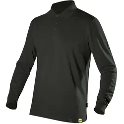 Langarm-Poloshirt "ATLANTIS ORGANIC" - XL (DE size: L) - schwarz