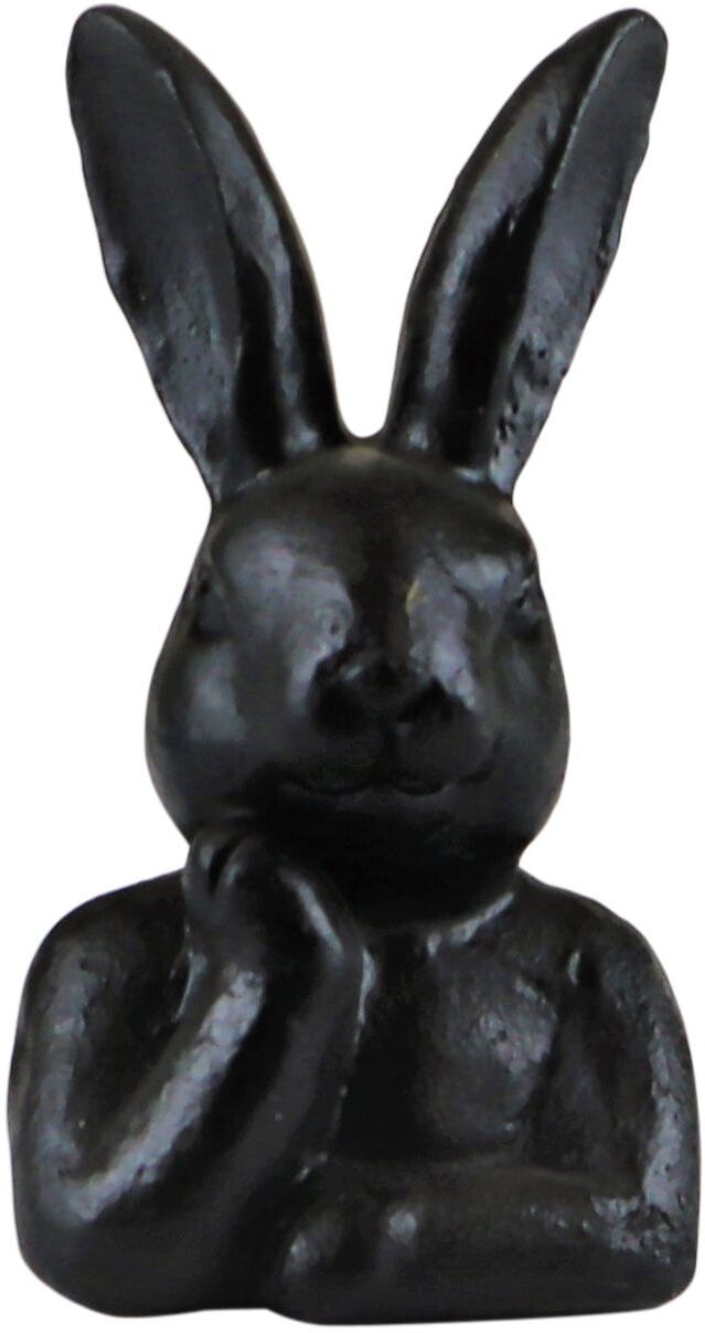 Dekofigur AM DESIGN "Hasenbüste "Denker", schwarz, B:5,5cm H:12,5cm, Polyresin, Dekofiguren, Dekofigur, Osterdekoration aus Polyresin schwarz B/H/T: 5,5cm x 12,5cm