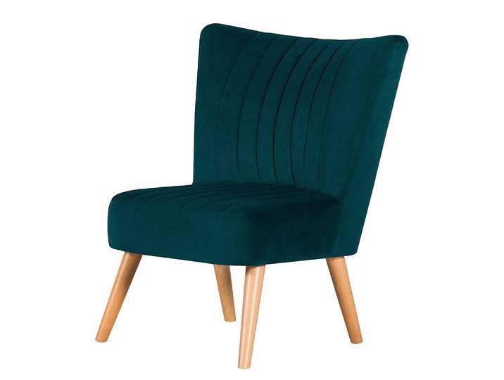Sessel Blau/Petrol Samt 68 x 80 x 71cm